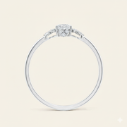 Lab-Grown Solitaire Oval Diamond Criss Cross Ring with Diamonds in 10K/14K gold and platinum with certified lab-grown or natural diamonds