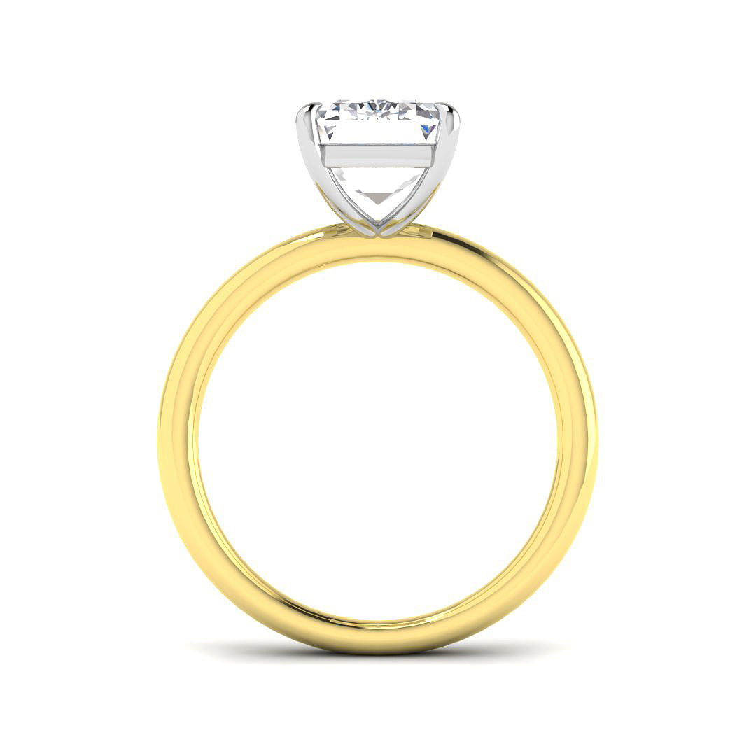 Emerald Cut Diamond Solitaire Ring in 10K/14K gold and platinum with certified lab-grown or natural diamonds