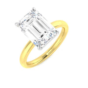 Emerald Cut Diamond Solitaire Ring in 10K/14K gold and platinum with certified lab-grown or natural diamonds