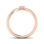 Pear-Shaped Diamond Wishbone Ring in 10K/14K gold and platinum with certified lab-grown or natural diamonds