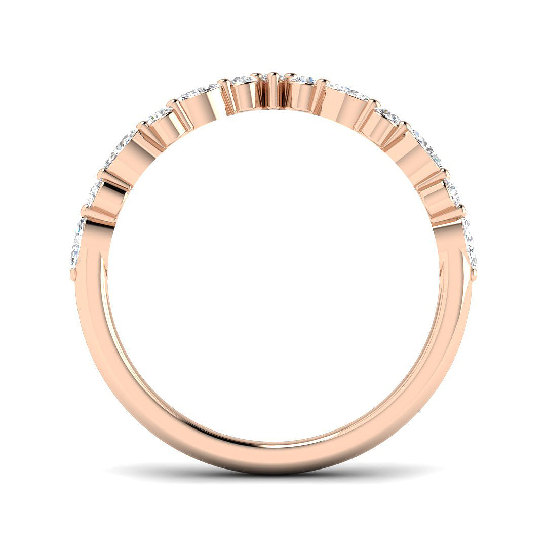 Wishbone Diamond Engagement Ring in 10K/14K gold and platinum with certified lab-grown or natural diamonds