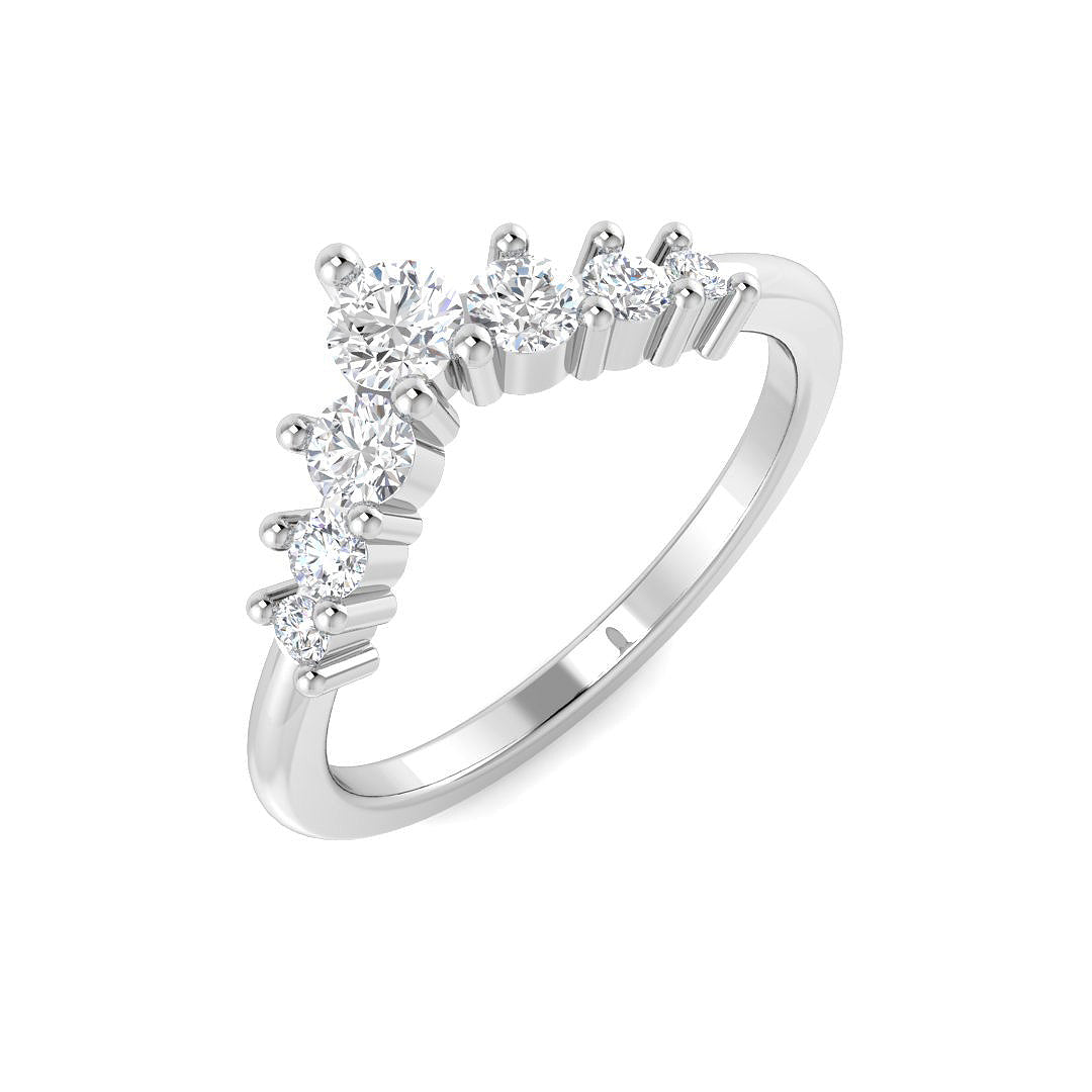 Graduated Centre Diamond Wishbone Ring in 10K/14K gold and platinum with certified lab-grown or natural diamonds