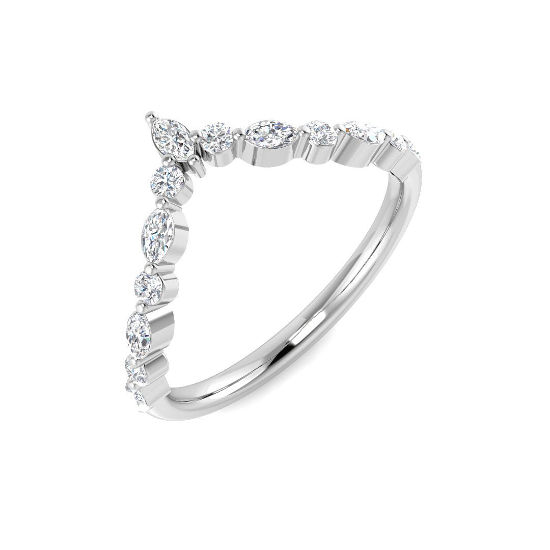 Wishbone Diamond Engagement Ring in 10K/14K gold and platinum with certified lab-grown or natural diamonds