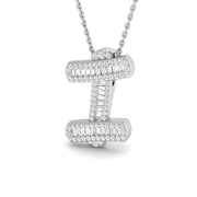 Paved Script Initial Diamond Pendant Without Chain in 10K/14K gold and platinum with certified lab-grown or natural diamonds