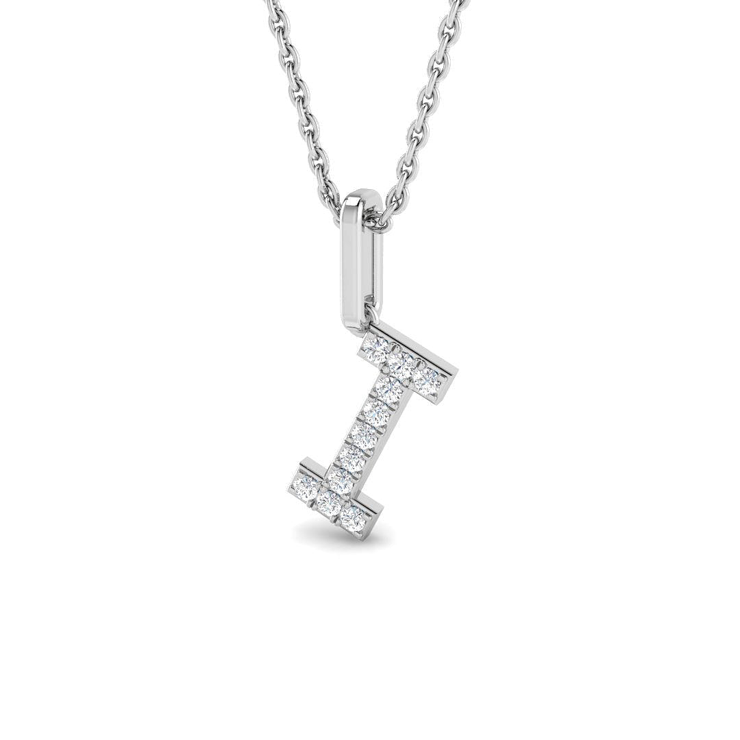 Paved Initial Round Diamond Pendant in 10K/14K gold and platinum with certified lab-grown or natural diamonds