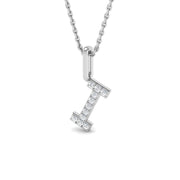Paved Initial Round Diamond Pendant in 10K/14K gold and platinum with certified lab-grown or natural diamonds