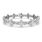 Natural Marquise and Round Cut Floral Infinity Diamond Bracelet in 10K/14K gold and platinum with certified lab-grown or natural diamonds