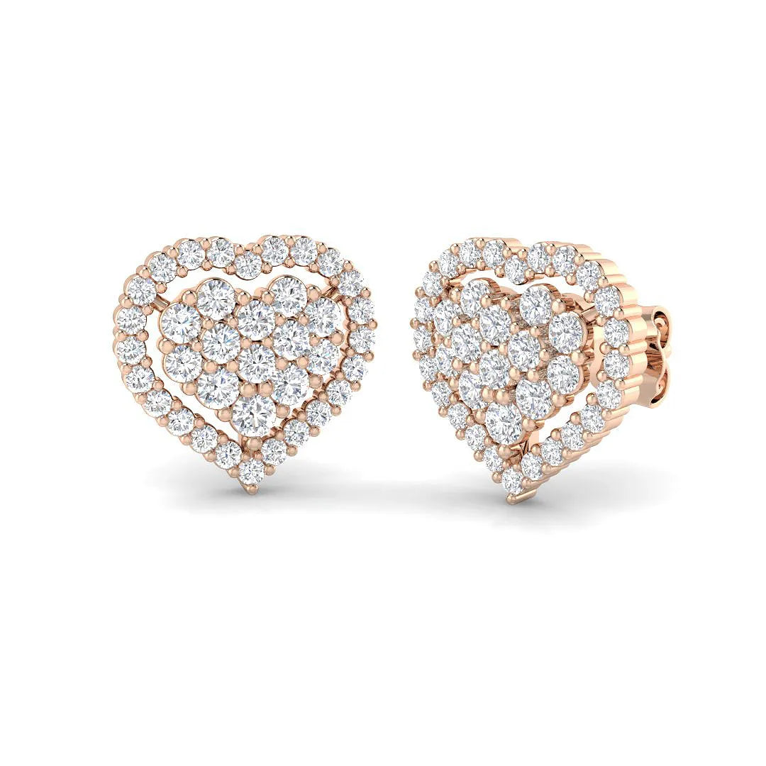 1.00 Carat Natural/Lab Grown Diamond Cluster Earring /Hallmarked in 10K/14K gold and platinum with certified lab-grown or natural diamonds