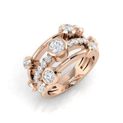 Lab-Grown Round Cut Diamond Bubble Ring in 10K/14K gold and platinum with certified lab-grown or natural diamonds