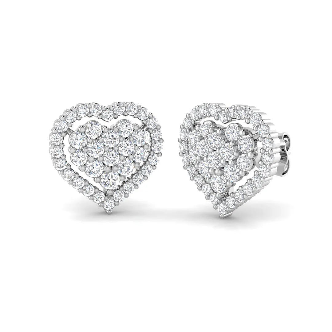 1.00 Carat Natural/Lab Grown Diamond Cluster Earring /Hallmarked in 10K/14K gold and platinum with certified lab-grown or natural diamonds
