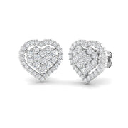 1.00 Carat Natural/Lab Grown Diamond Cluster Earring /Hallmarked in 10K/14K gold and platinum with certified lab-grown or natural diamonds