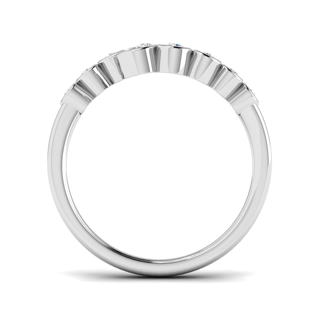 Lab Grown Diamond Open Bubble Ring with Bezel Set Graduated Design in 10K/14K gold and platinum with certified lab-grown or natural diamonds
