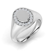 Men's Diamond Halo Signet Ring in Gold & in 10K/14K gold and platinum with certified lab-grown or natural diamonds