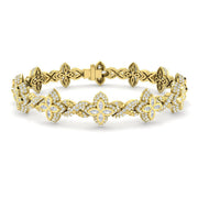 Natural Marquise and Round Cut Floral Infinity Diamond Bracelet in 10K/14K gold and platinum with certified lab-grown or natural diamonds