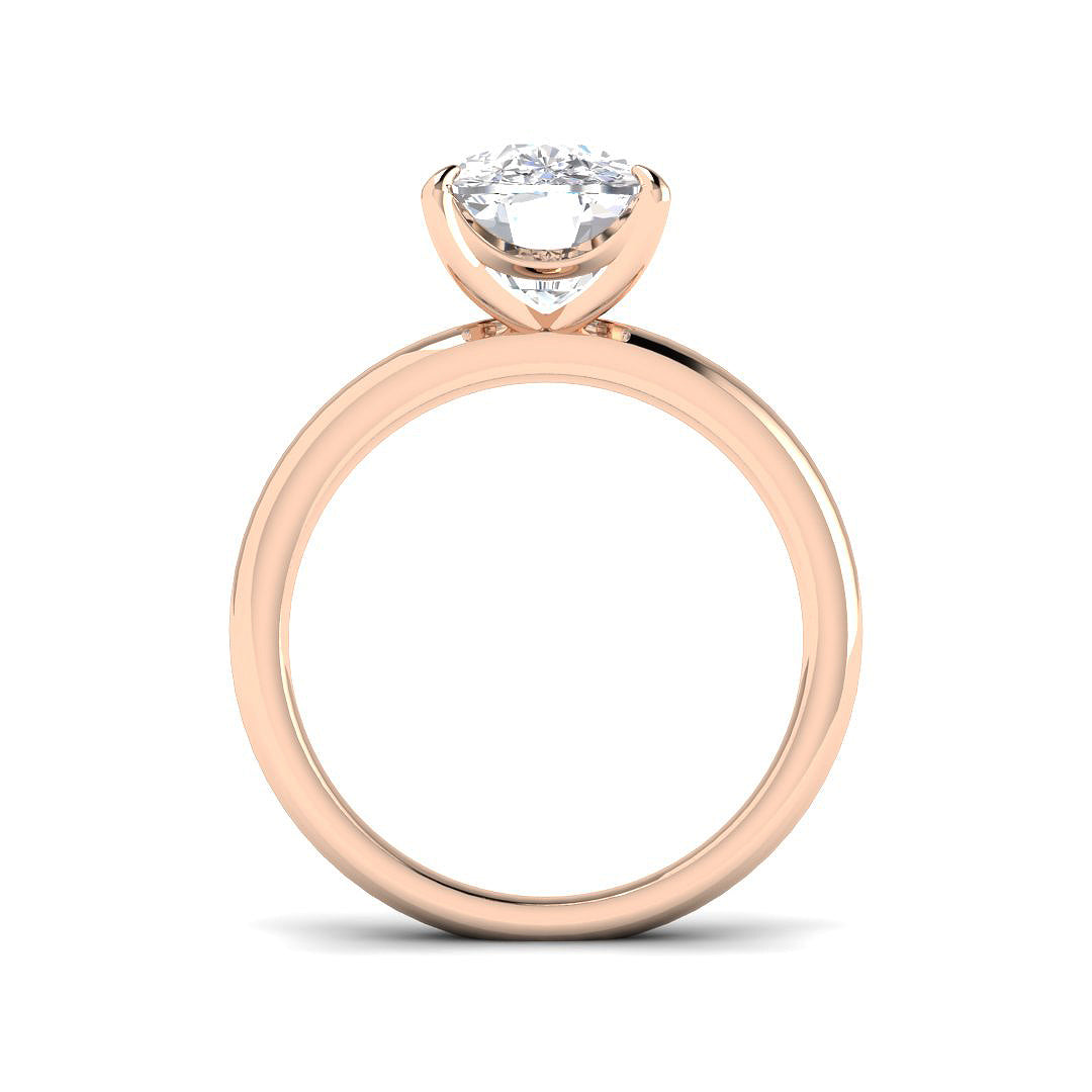 Cushion Cut Diamond Solitaire Engagement Ring in 10K/14K gold and platinum with certified lab-grown or natural diamonds