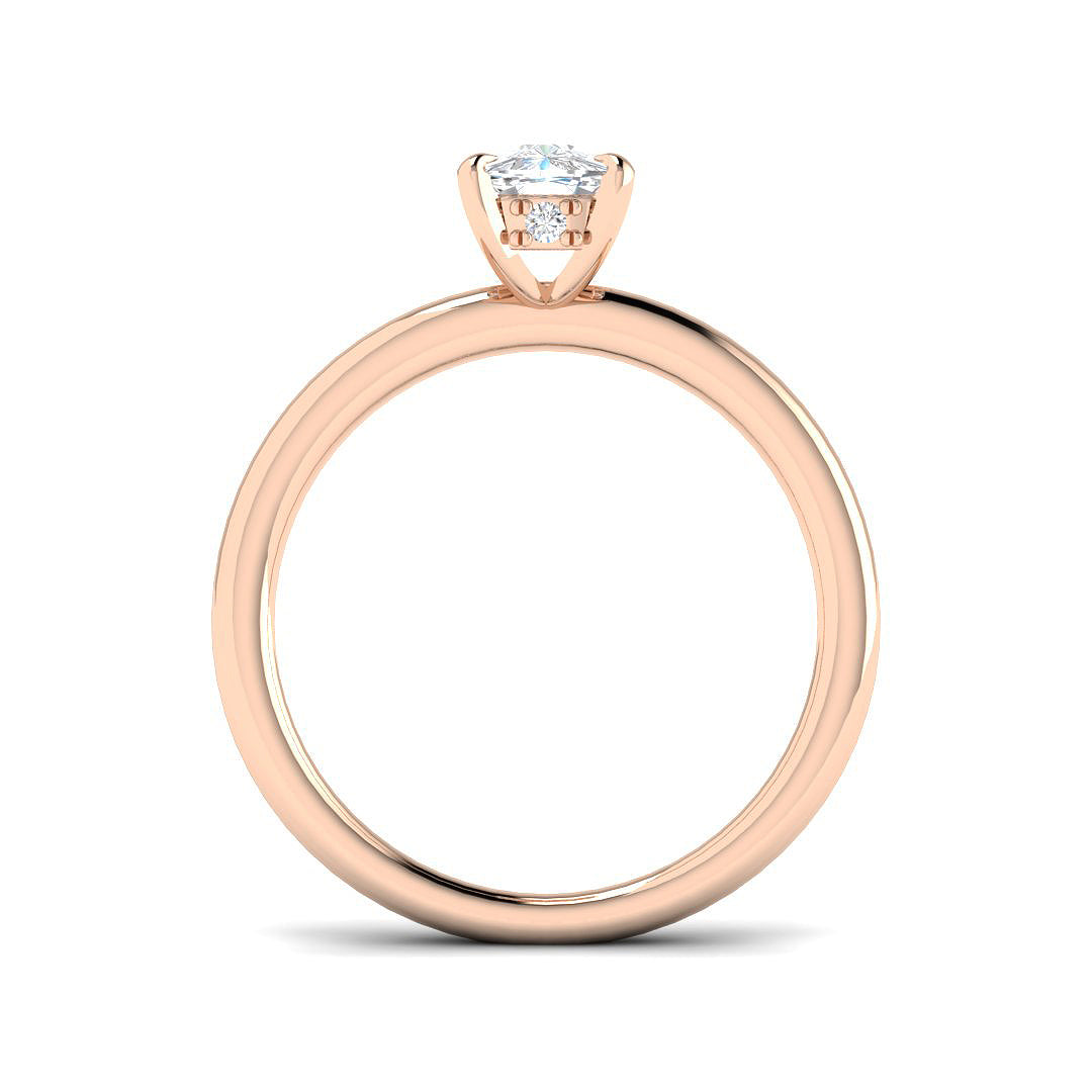 Cushion Cut Diamond Solitaire Engagement Ring in 10K/14K gold and platinum with certified lab-grown or natural diamonds