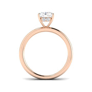 Radiant Cut Diamond Solitaire Ring with Hidden Halo in 10K/14K gold and platinum with certified lab-grown or natural diamonds