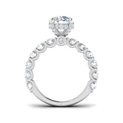 Round Diamond Engagement Ring with Side Stones in 10K/14K gold and platinum with certified lab-grown or natural diamonds