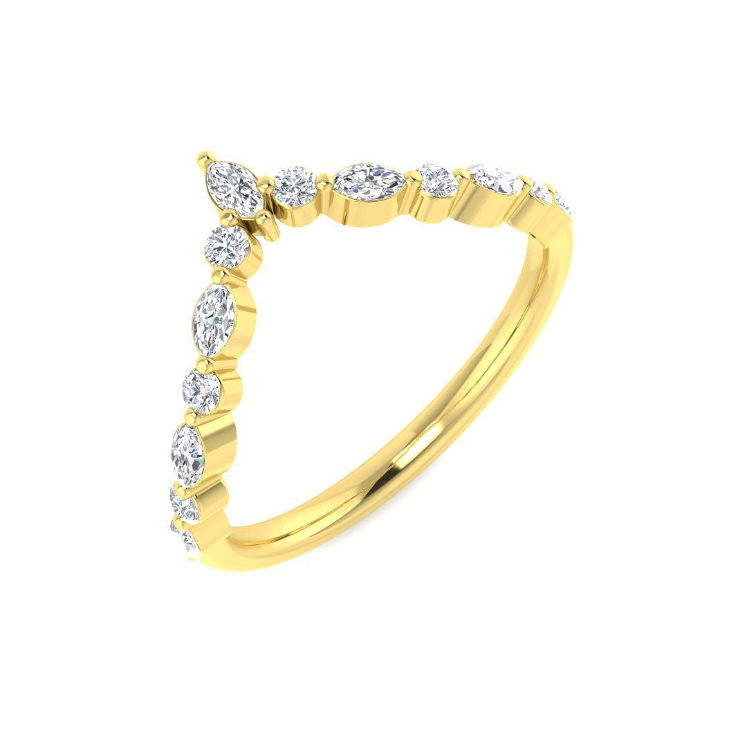 Wishbone Diamond Engagement Ring in 10K/14K gold and platinum with certified lab-grown or natural diamonds