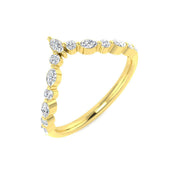 Wishbone Diamond Engagement Ring in 10K/14K gold and platinum with certified lab-grown or natural diamonds
