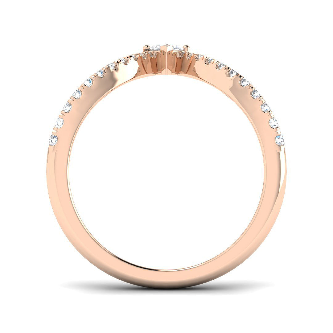 Marquise Diamond Wishbone Ring in 10K/14K gold and platinum with certified lab-grown or natural diamonds