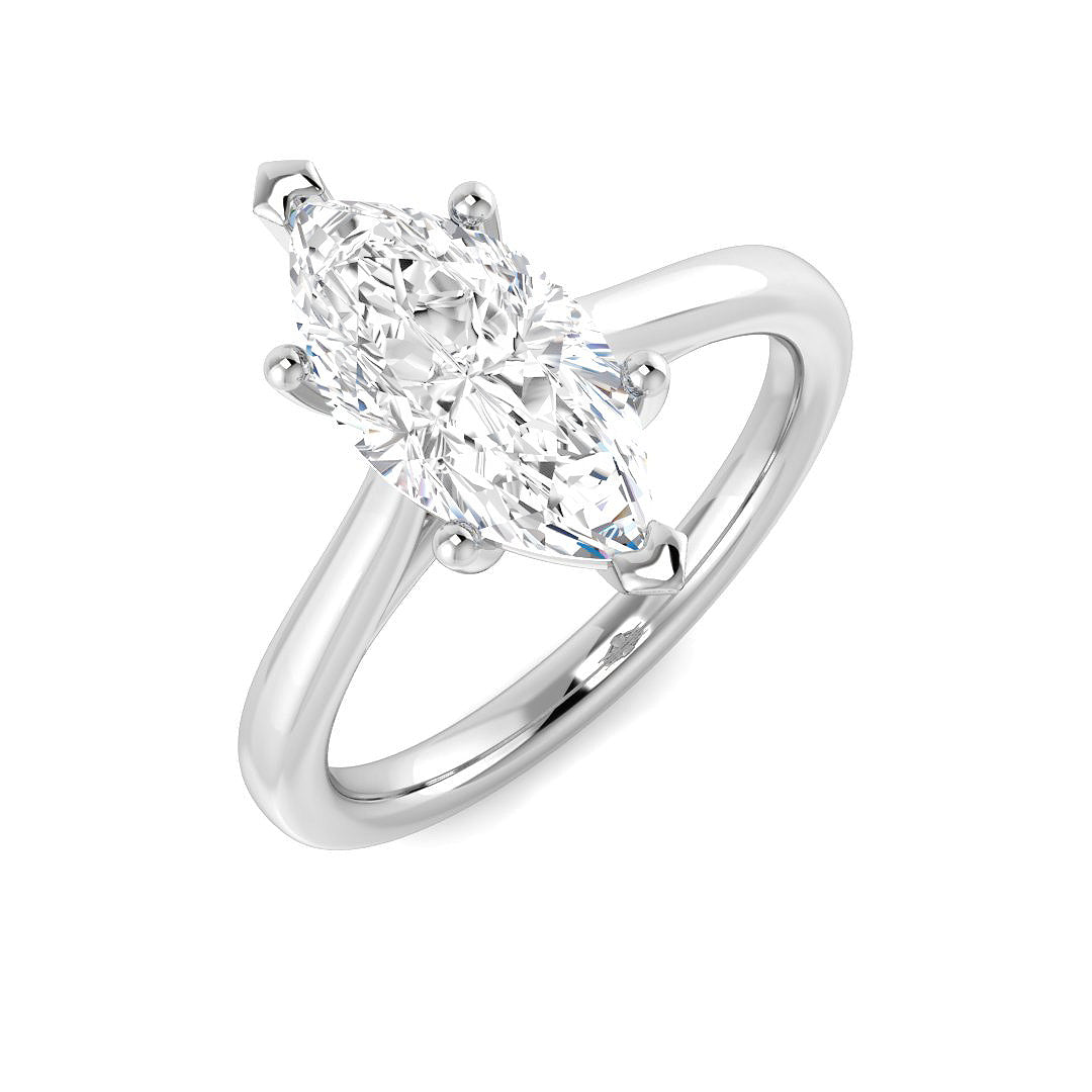 Marquise Diamond Solitaire Engagement Ring in 10K/14K gold and platinum with certified lab-grown or natural diamonds