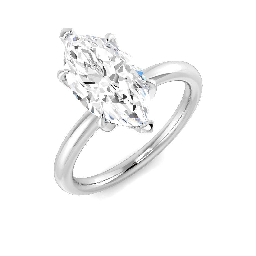 Marquise Diamond Solitaire Engagement Ring Natural & Lab Grown in 10K/14K gold and platinum with certified lab-grown or natural diamonds
