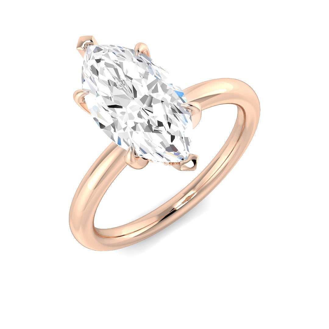Marquise Diamond Solitaire Engagement Ring Natural & Lab Grown in 10K/14K gold and platinum with certified lab-grown or natural diamonds