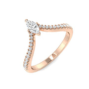 Marquise Diamond Wishbone Ring in 10K/14K gold and platinum with certified lab-grown or natural diamonds
