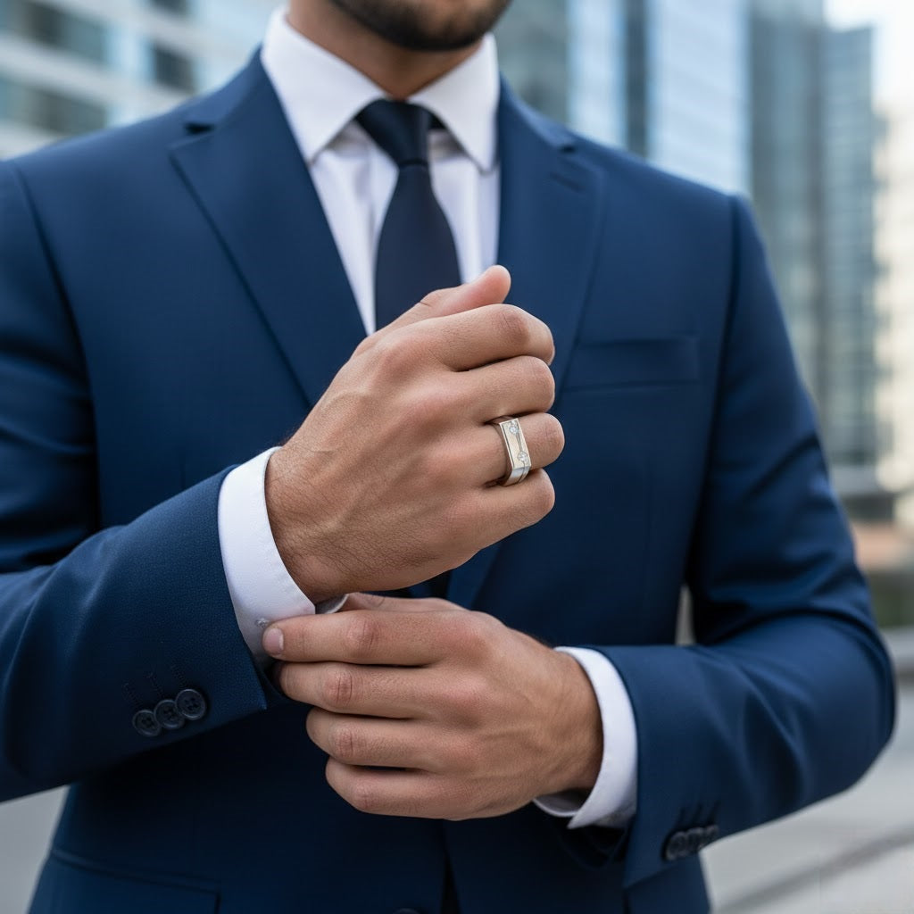 Men’s Diamond Signet Ring UK in 10K/14K gold and platinum with certified lab-grown or natural diamonds