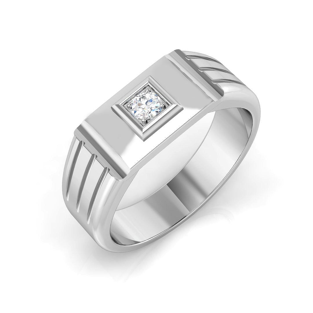 Men’s Diamond Signet Ring UK in 10K/14K gold and platinum with certified lab-grown or natural diamonds