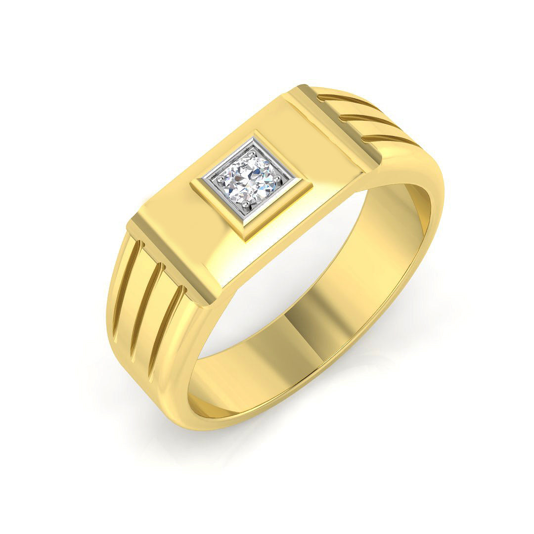Men’s Diamond Signet Ring UK in 10K/14K gold and platinum with certified lab-grown or natural diamonds