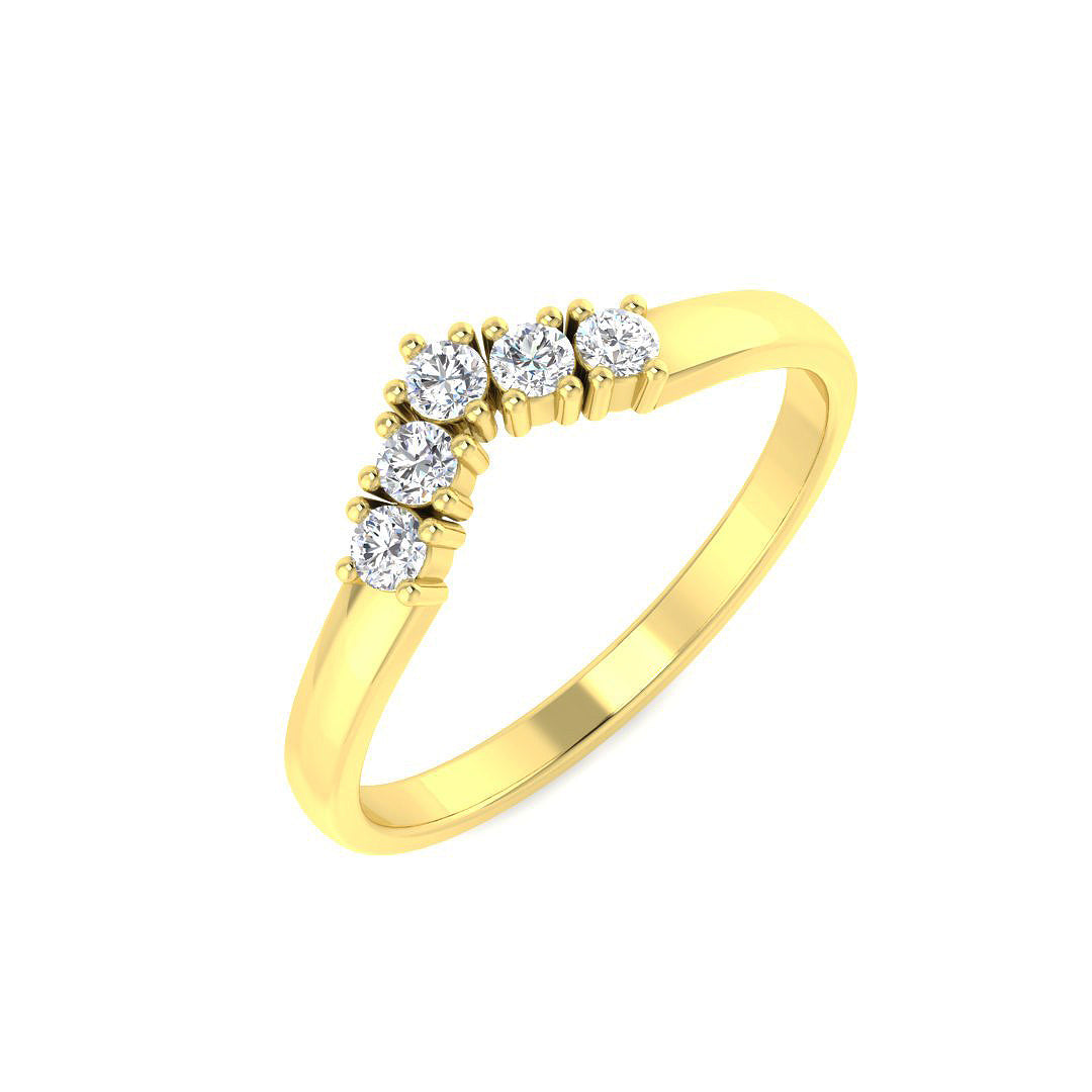 Classic Diamond Wishbone Ring in 10K/14K gold and platinum with certified lab-grown or natural diamonds