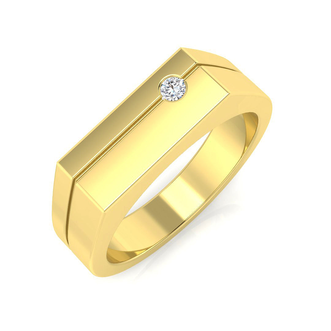 Men’s Diamond Signet Ring UK in 10K/14K gold and platinum with certified lab-grown or natural diamonds