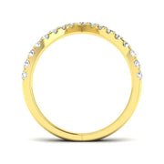 High Set V Shape Diamond Chevron Ring in 10K/14K gold and platinum with certified lab-grown or natural diamonds