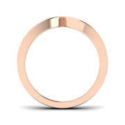 Polished V Shape Diamond Ring in in 10K/14K gold and platinum with certified lab-grown or natural diamonds