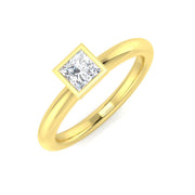Princess Cut Diamond Solitaire Ring in 10K/14K gold and platinum with certified lab-grown or natural diamonds