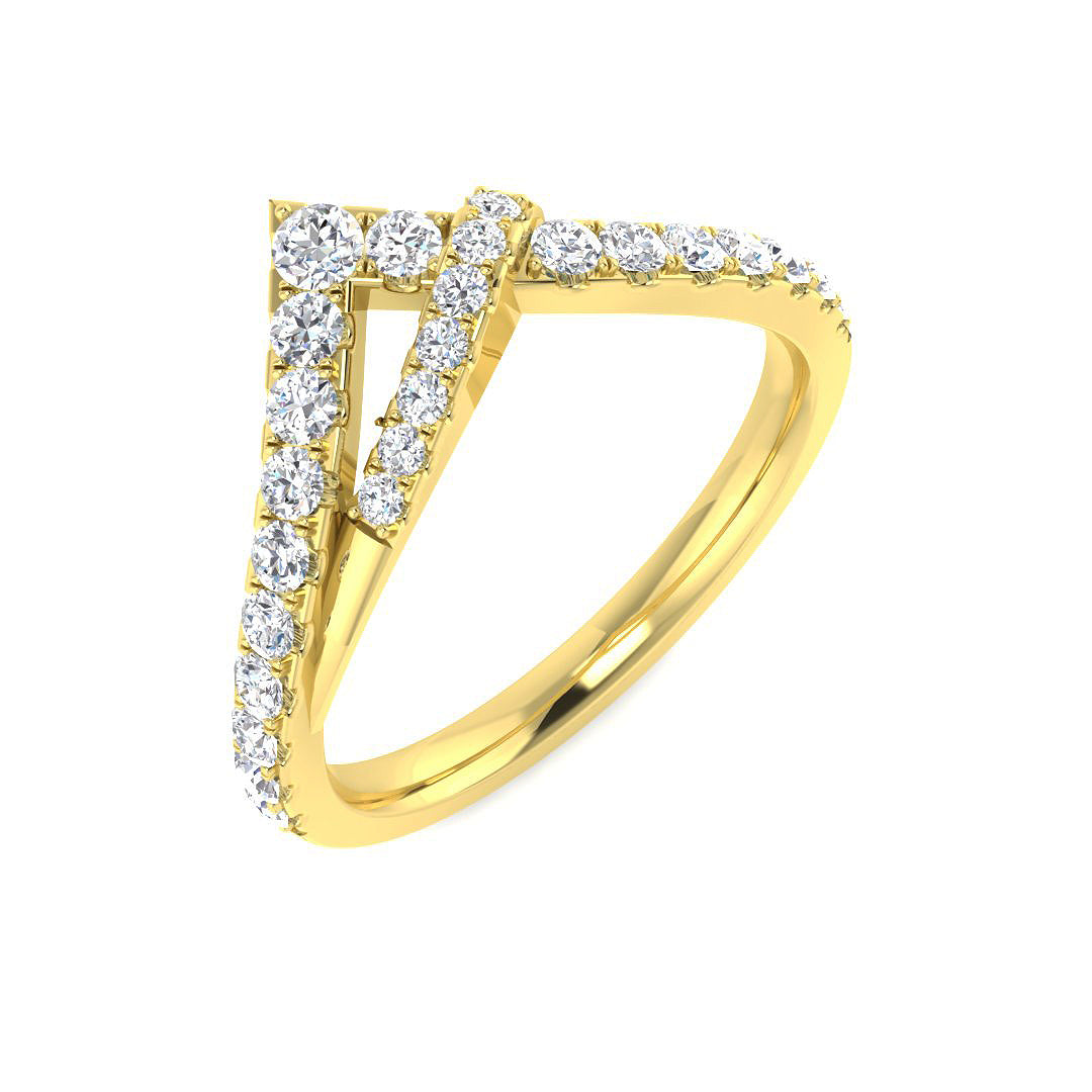 Diamond Wishbone Ring in 10K/14K gold and platinum with certified lab-grown or natural diamonds