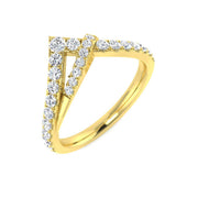 Diamond Wishbone Ring in 10K/14K gold and platinum with certified lab-grown or natural diamonds
