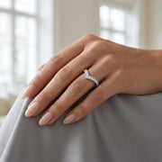 V Shape Diamond Chevron Ring in in 10K/14K gold and platinum with certified lab-grown or natural diamonds