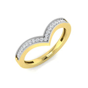 Rounded Diamond Wishbone Ring in 10K/14K gold and platinum with certified lab-grown or natural diamonds