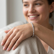 Natural Round & Marquise Cut Diamond Tennis Bracelet with Box Clasp - Two Shape Diamond Bracelet in 10K/14K gold and platinum with certified lab-grown or natural diamonds