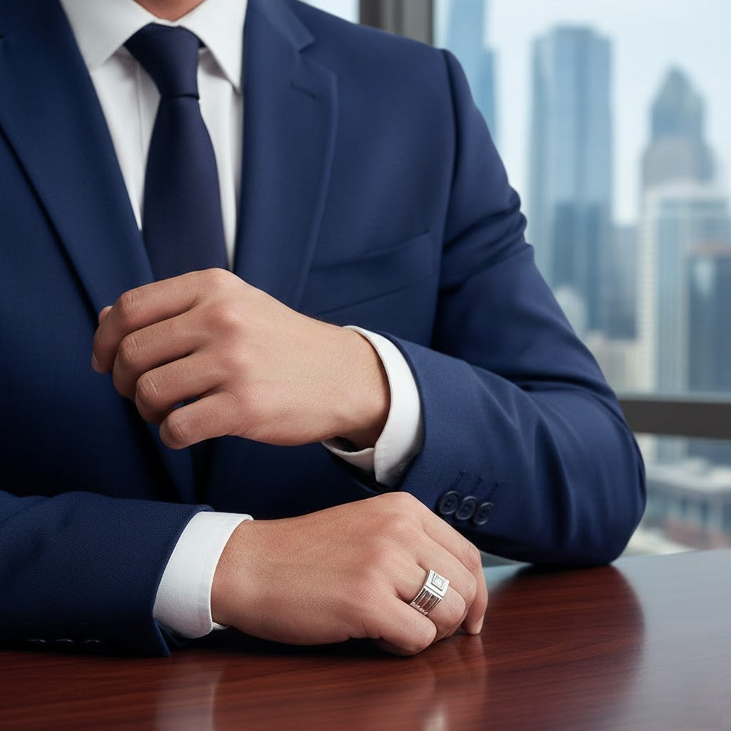Men’s Diamond Signet Ring UK in 10K/14K gold and platinum with certified lab-grown or natural diamonds