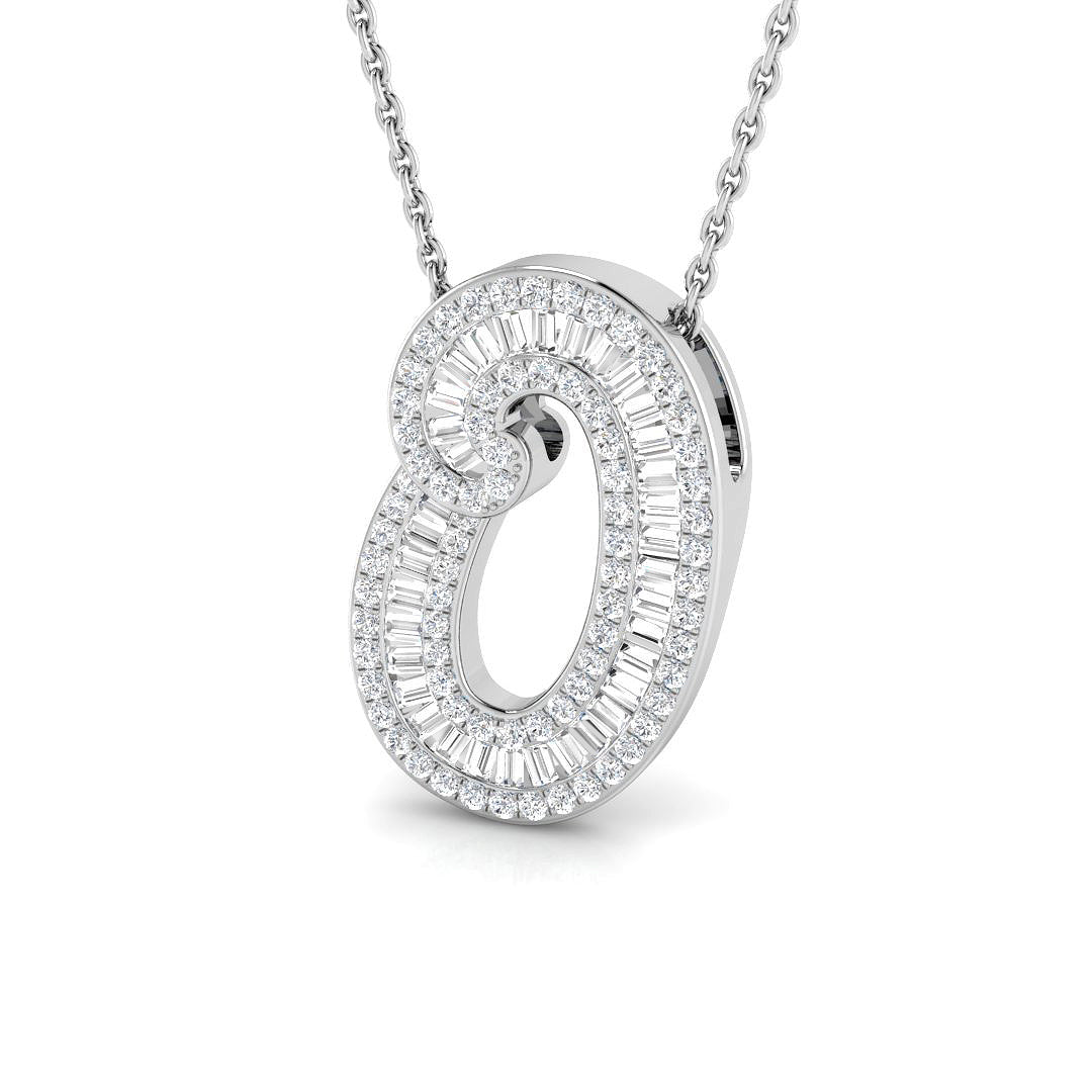 Paved Script Initial Diamond Pendant Without Chain in 10K/14K gold and platinum with certified lab-grown or natural diamonds