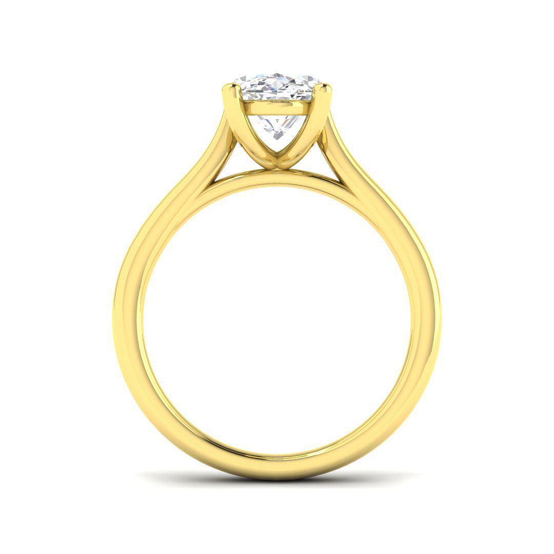 Classic Oval Diamond Solitaire Ring With Sleek Gold Finish in 10K/14K gold and platinum with certified lab-grown or natural diamonds
