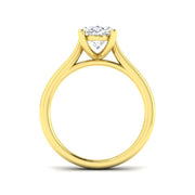 Classic Oval Diamond Solitaire Ring With Sleek Gold Finish in 10K/14K gold and platinum with certified lab-grown or natural diamonds