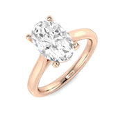 Classic Oval Diamond Solitaire Ring With Sleek Gold Finish in 10K/14K gold and platinum with certified lab-grown or natural diamonds