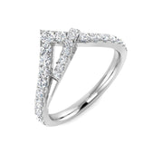 Diamond Wishbone Ring in 10K/14K gold and platinum with certified lab-grown or natural diamonds