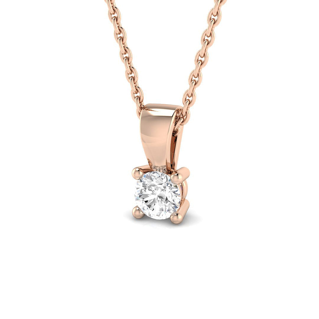 Round-Cut Diamond Pendant in 10K/14K gold and platinum with certified lab-grown or natural diamonds