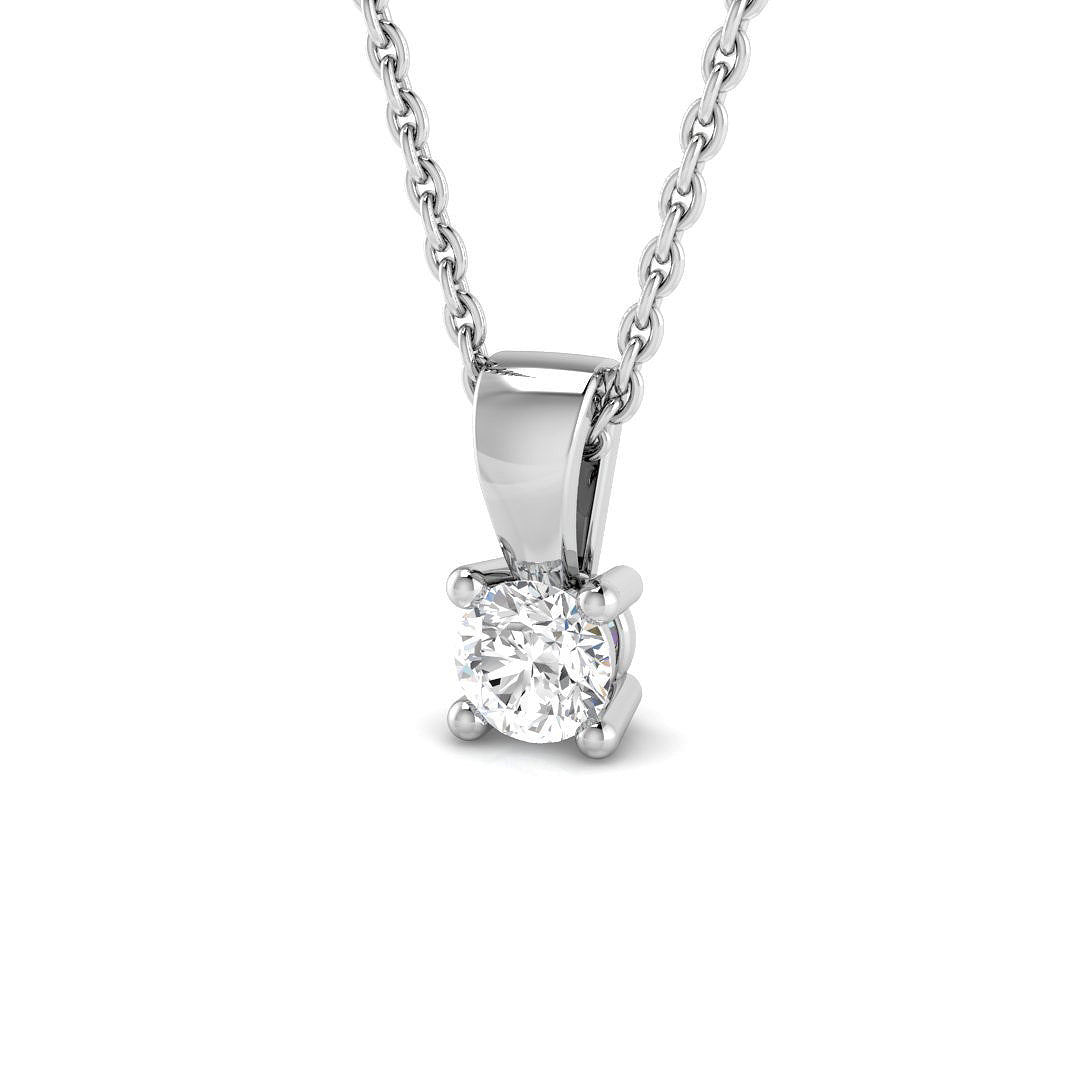 Round-Cut Diamond Pendant in 10K/14K gold and platinum with certified lab-grown or natural diamonds